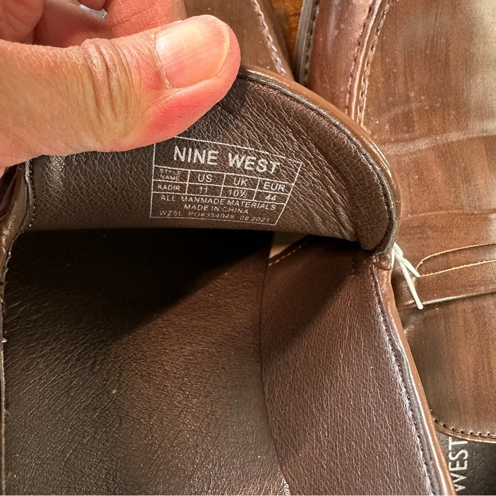 Nine West Men’s Brown Leather Penny Loafers - Slip-On Dress Shoes -Size 11 - Picture 7 of 7